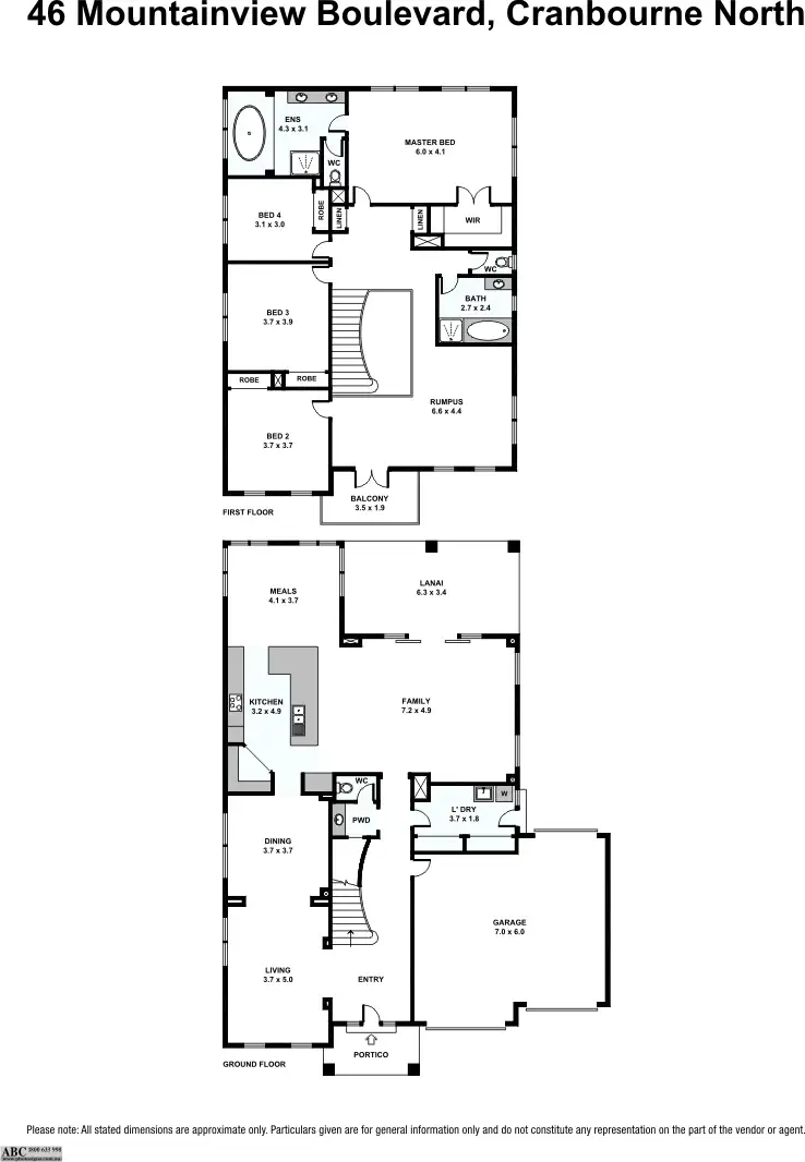 Floorplan of Homely house listing, 46 Mountainview Boulevard, Cranbourne North VIC 3977