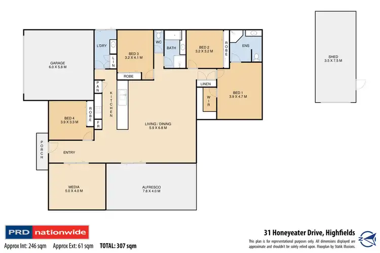 Floorplan of Homely house listing, 31 Honeyeater Drive, Highfields QLD 4352