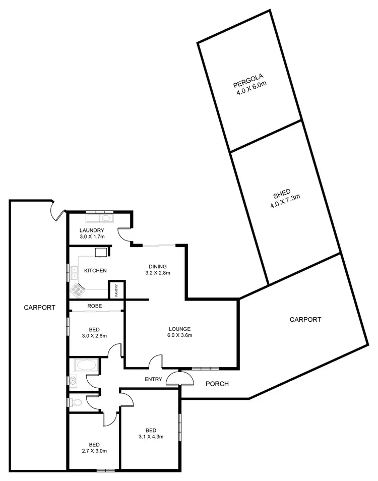 Floorplan of Homely house listing, 3 Jarman Tce, Flinders Park SA 5025