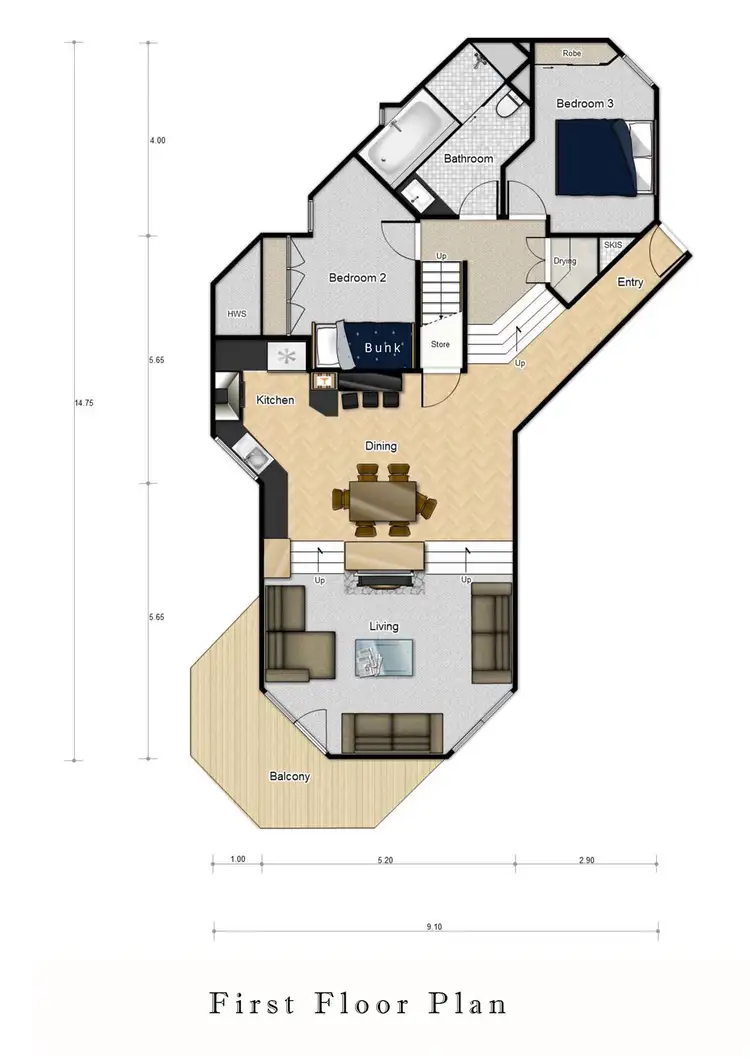 Floorplan of Homely apartment listing, 5/6 Buckwong Place, Thredbo Village NSW 2625