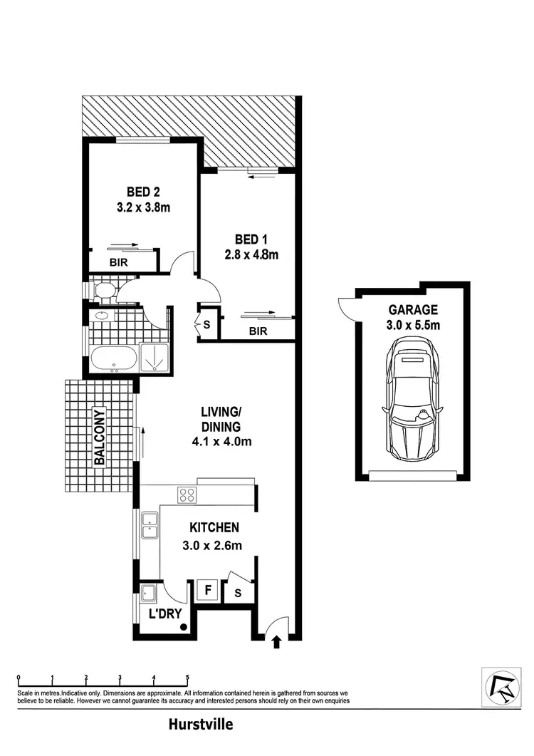 Floorplan of Homely unit listing, 1/21 Gloucester Road, Hurstville NSW 2220