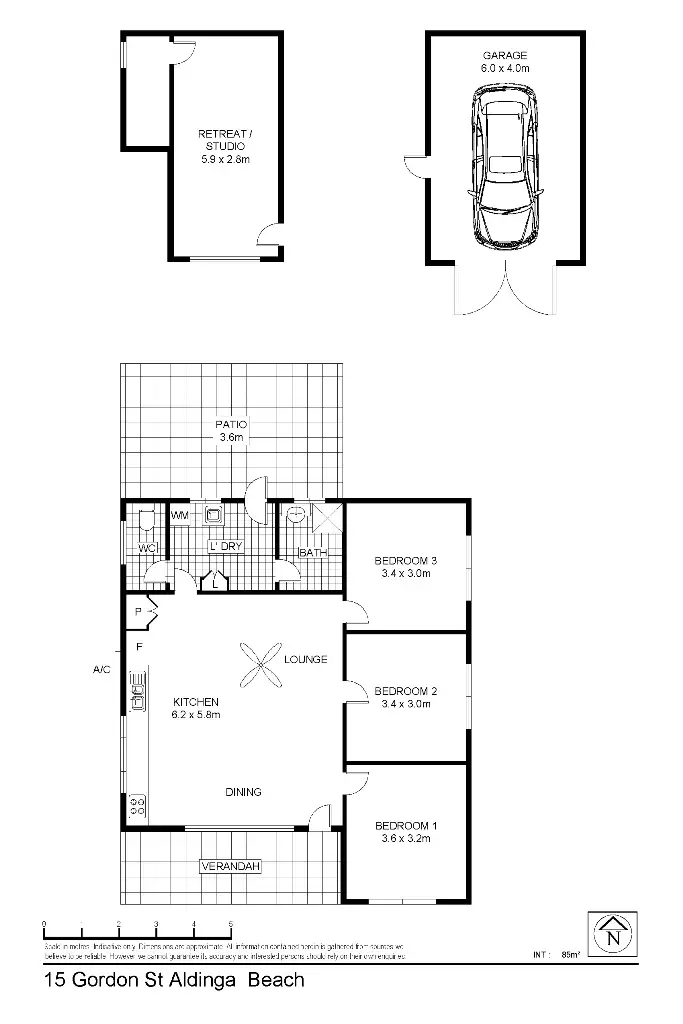 Floorplan of Homely house listing, 15 Gordon Street, Aldinga Beach SA 5173