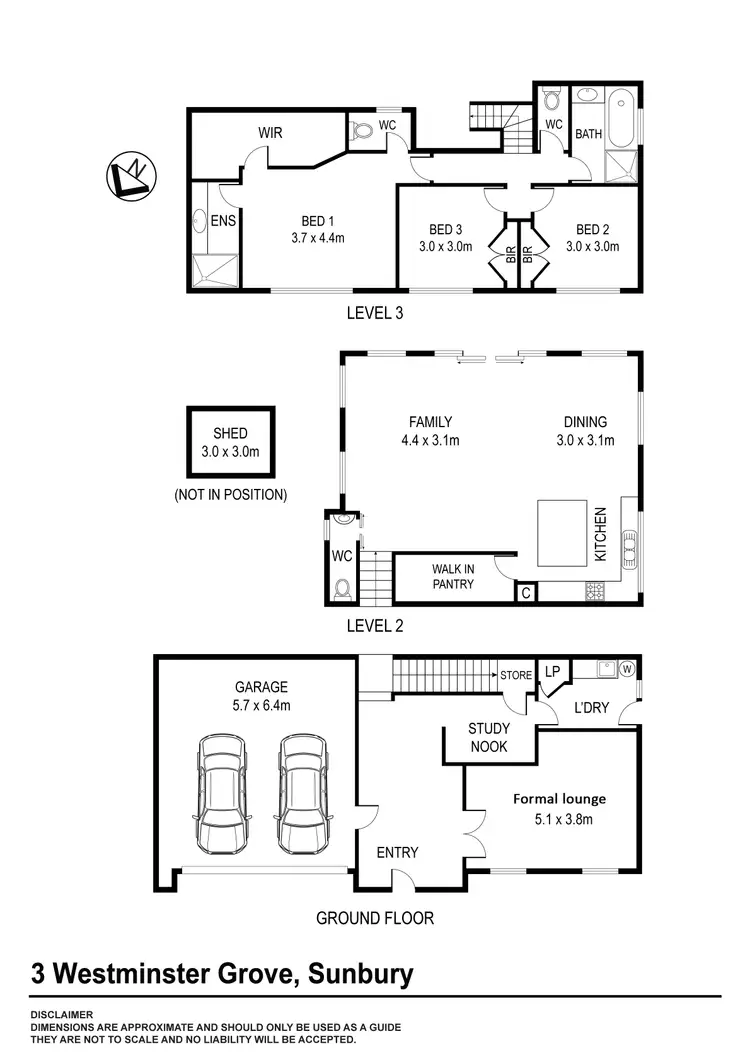 Floorplan of Homely house listing, 3 Westminster Grove, Sunbury VIC 3429