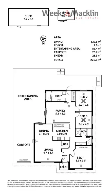 Floorplan of Homely house listing, 12 Kosmina Crescent, Hillbank SA 5112