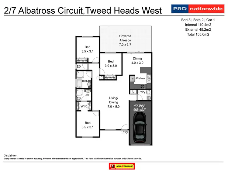 Floorplan of Homely semi-detached listing, 2/7 Albatross Circuit, Tweed Heads West NSW 2485