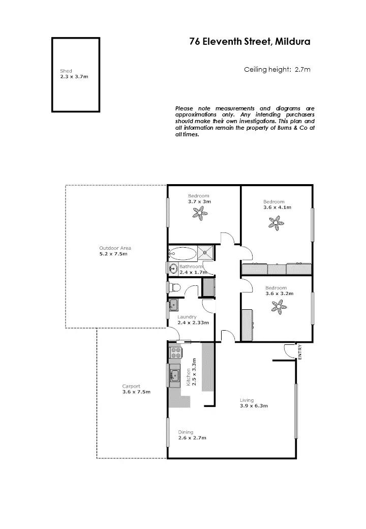 Floorplan of Homely house listing, 76 Eleventh Street, Mildura VIC 3500