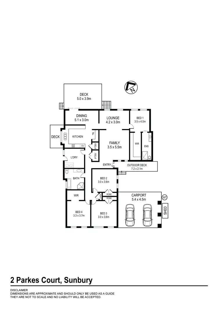 Floorplan of Homely house listing, 2 Parkes Court, Sunbury VIC 3429