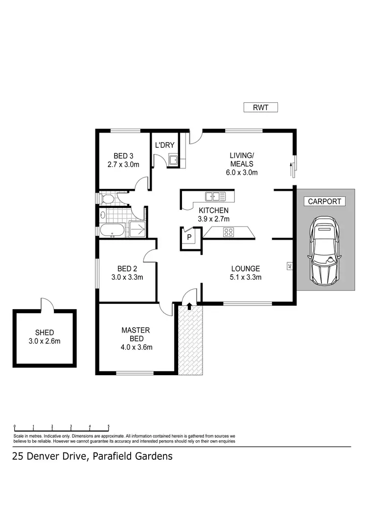 Floorplan of Homely house listing, 25 Denver Drive, Parafield Gardens SA 5107