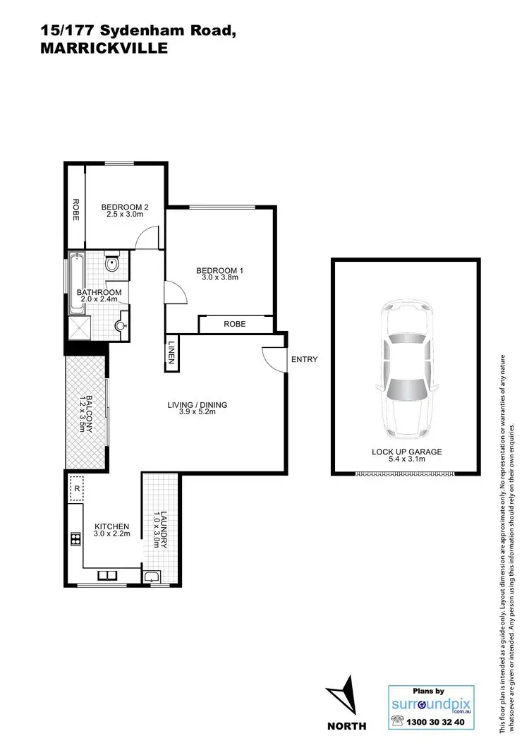 Floorplan of Homely apartment listing, 15/177 Sydenham Road, Marrickville NSW 2204