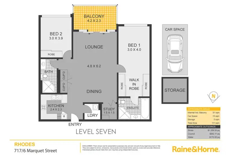 Floorplan of Homely apartment listing, 717/6 Marquet Street, Rhodes NSW 2138