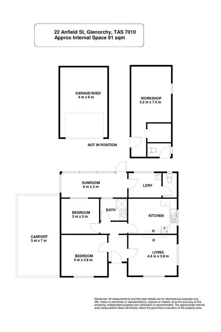 Floorplan of Homely house listing, 22 Anfield Street, Glenorchy TAS 7010