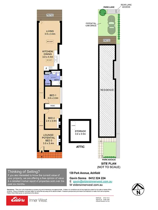 Floorplan of Homely semi-detached listing, 139 Park Avenue, Ashfield NSW 2131