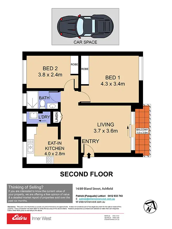 Floorplan of Homely unit listing, 14/89 Bland Street, Ashfield NSW 2131