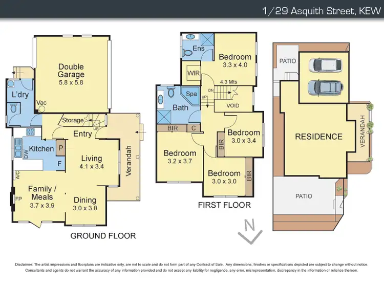 Floorplan of Homely townhouse listing, 1/29 Asquith Street, Kew VIC 3101