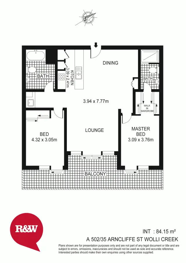 Floorplan of Homely apartment listing, A502/35 Arncliffe Street, Wolli Creek NSW 2205
