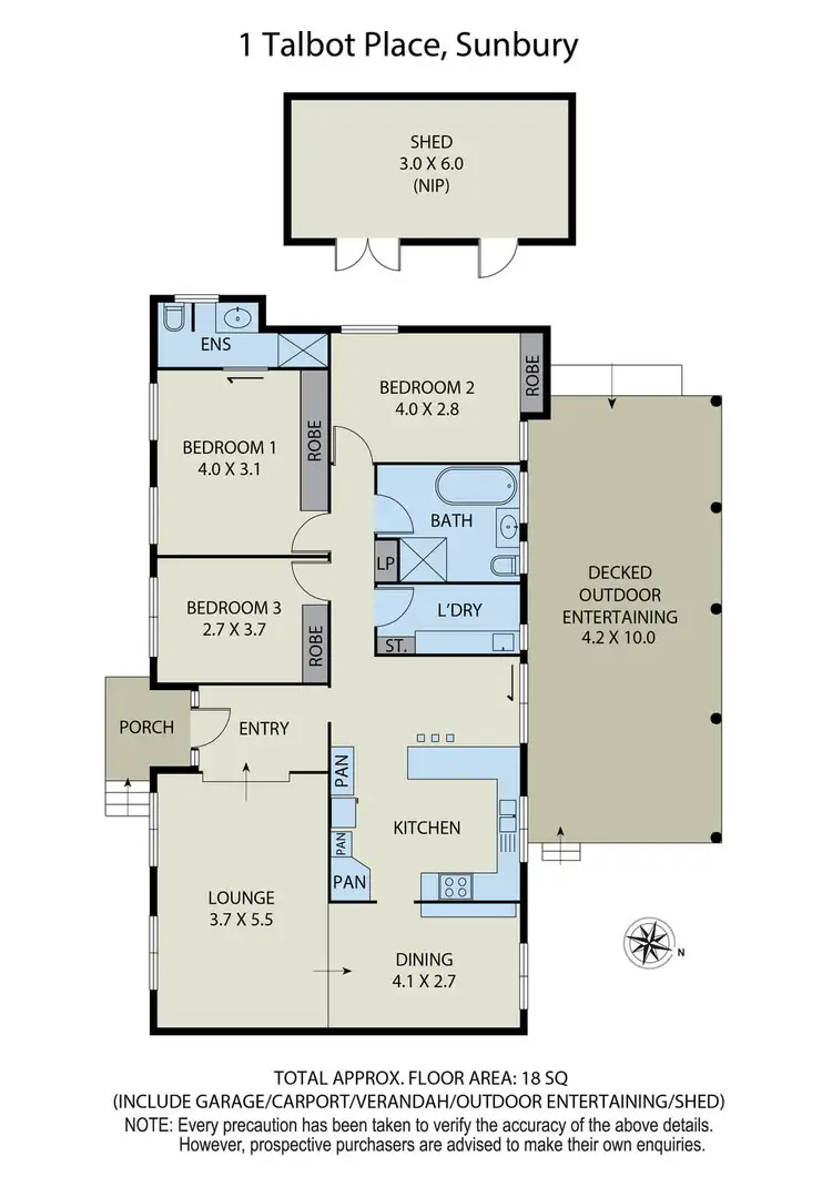 Floorplan of Homely house listing, 1 Talbot Place, Sunbury VIC 3429
