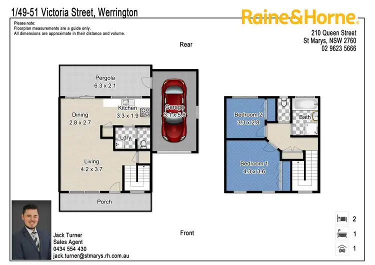Floorplan of Homely townhouse listing, 1/49-51 Victoria Street, Werrington NSW 2747