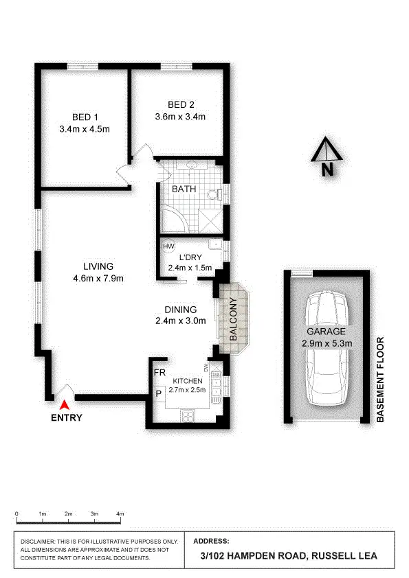 Floorplan of Homely apartment listing, 3/102 Hampden Road, Russell Lea NSW 2046