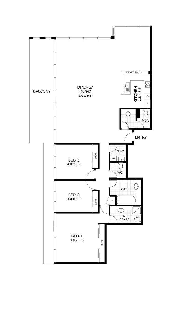 Floorplan of Homely apartment listing, 207/283 Spring Street, Melbourne VIC 3000