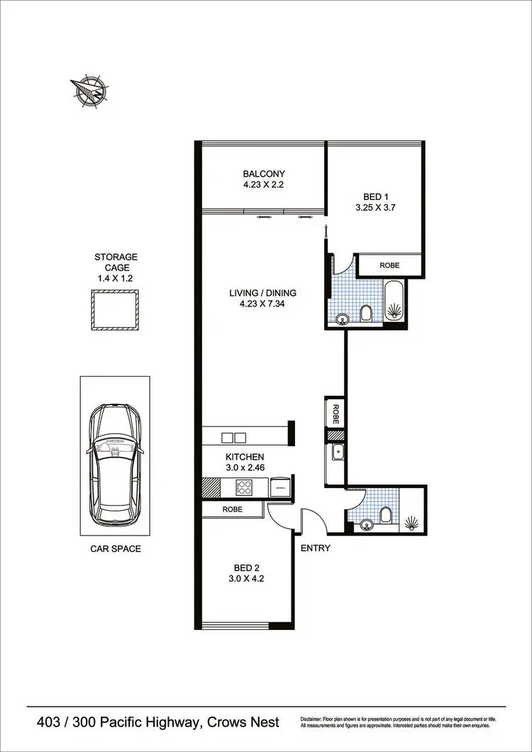Floorplan of Homely apartment listing, 403/300 Pacific Highway, Crows Nest NSW 2065