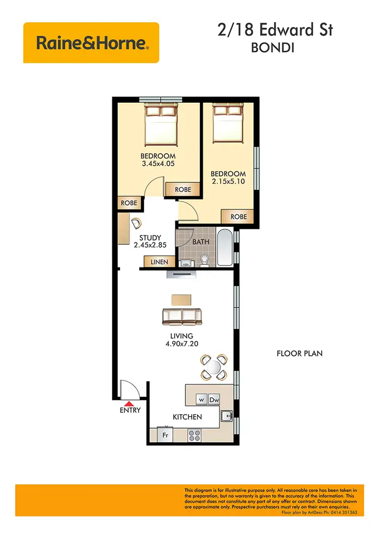Floorplan of Homely apartment listing, 2/18 Edward Street, Bondi Beach NSW 2026