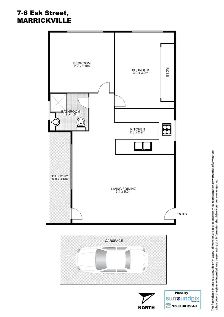 Floorplan of Homely unit listing, 7/6 Esk Street, Marrickville NSW 2204