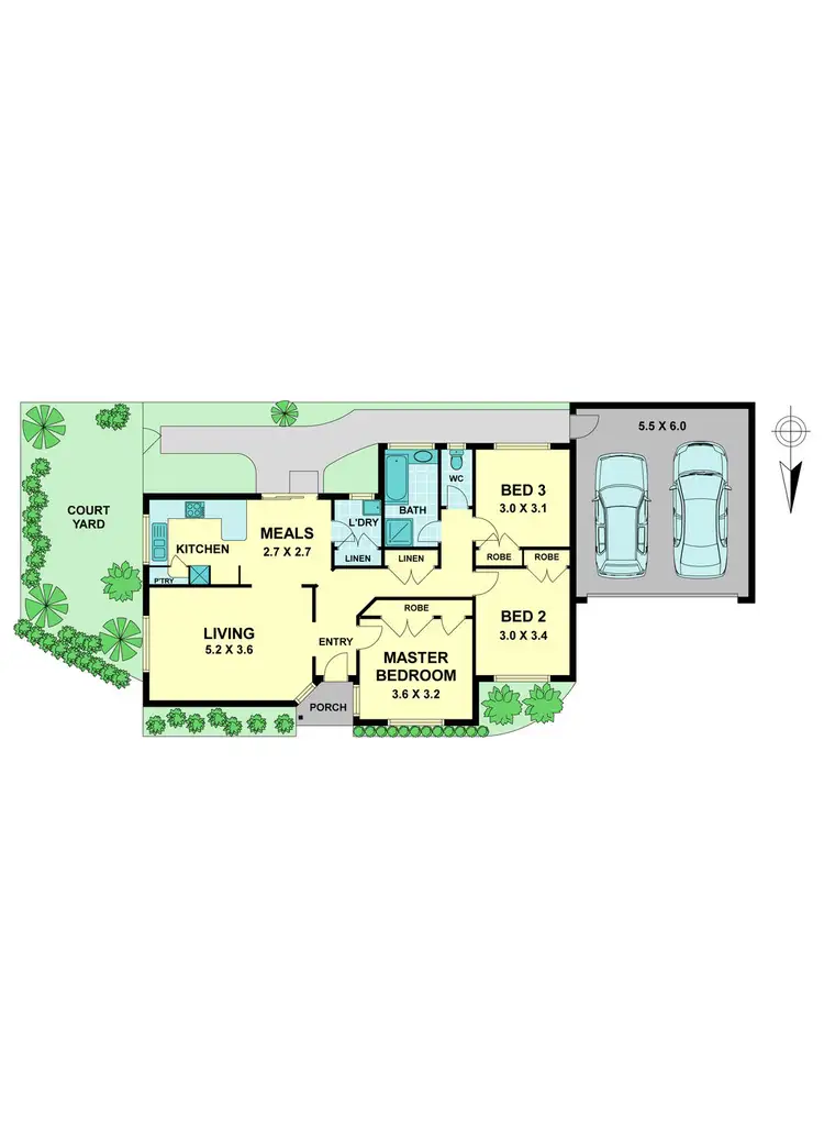 Floorplan of Homely villa listing, 1/155 Deakin Street, Essendon VIC 3040