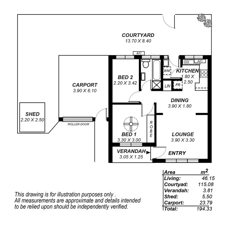 Floorplan of Homely unit listing, 1/26 Sando Avenue, Tranmere SA 5073