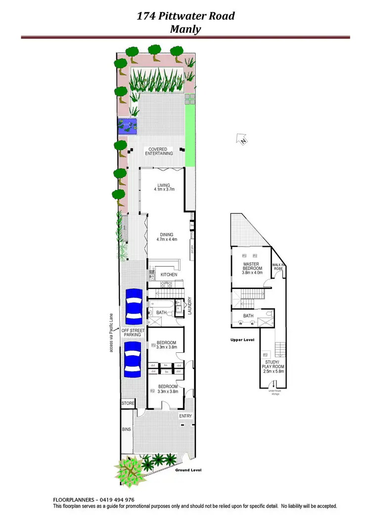 Floorplan of Homely semi-detached listing, 174 Pittwater Road, Manly NSW 2095