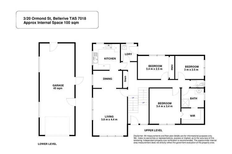 Floorplan of Homely townhouse listing, 3/20 Ormond Street, Bellerive TAS 7018
