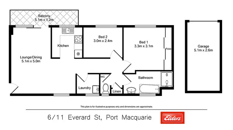 Floorplan of Homely unit listing, 6/11 Everard Street, Port Macquarie NSW 2444