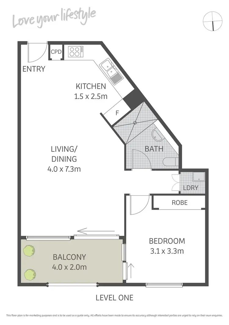 Floorplan of Homely apartment listing, 107W/138 Carillon Avenue, Newtown NSW 2042