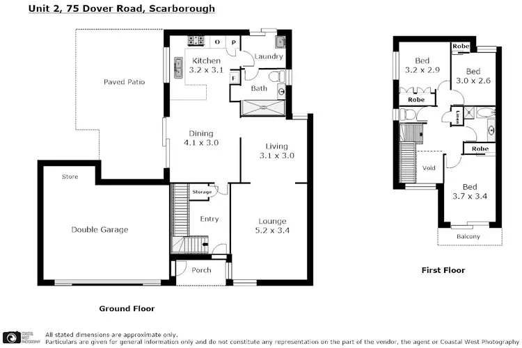 Floorplan of Homely townhouse listing, 2/75 Dover Road, Scarborough WA 6019