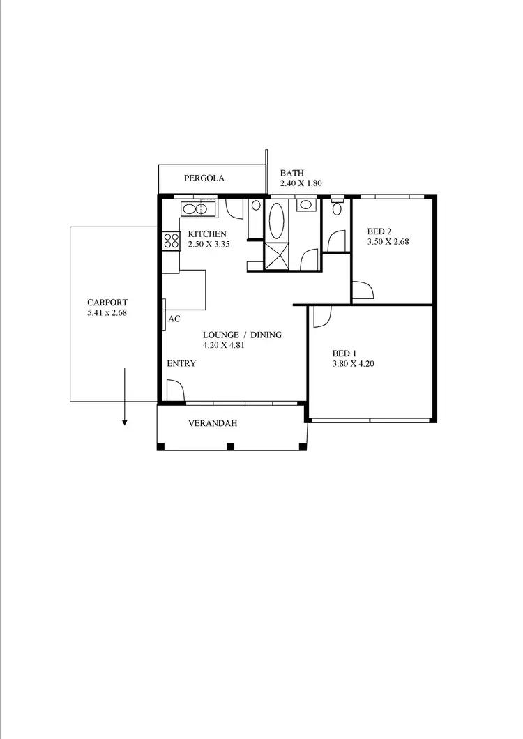 Floorplan of Homely unit listing, 1/4 Gulf Avenue, Port Lincoln SA 5606