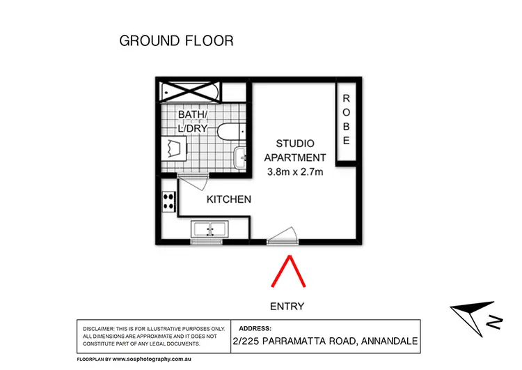 Floorplan of Homely apartment listing, 2/225 Parramatta Road, Annandale NSW 2038