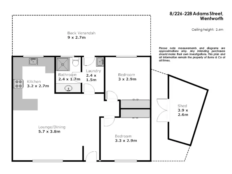 Floorplan of Homely unit listing, 8/226-228 Adams Street, Wentworth NSW 2648