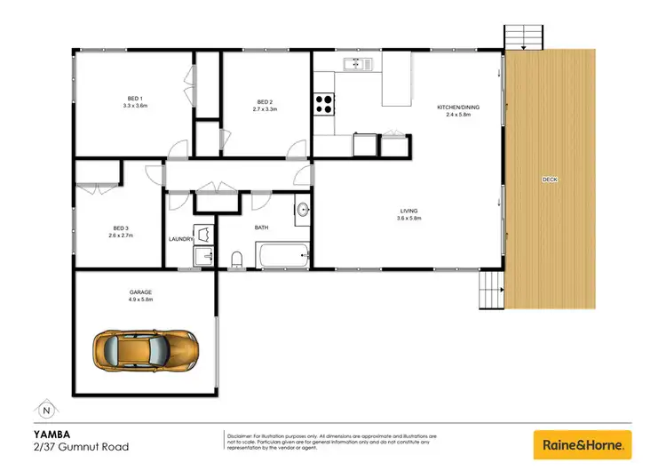 Floorplan of Homely house listing, 2/37 Gumnut Road, Yamba NSW 2464