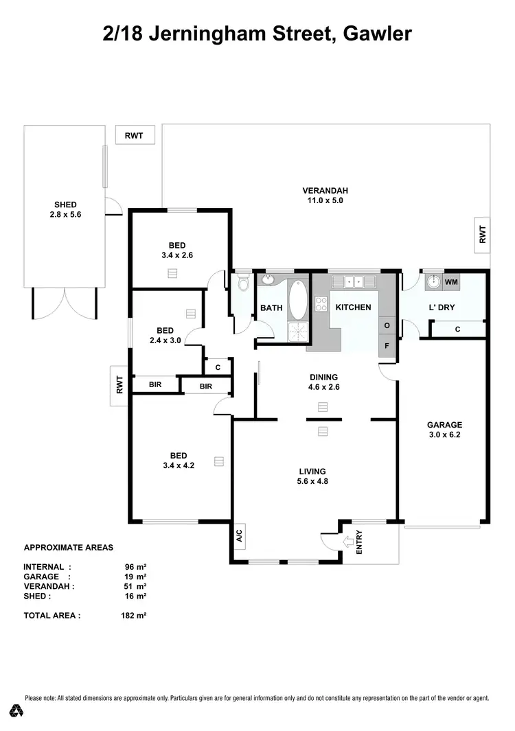Floorplan of Homely unit listing, Unit 2/18 Jerningham Street, Gawler SA 5118