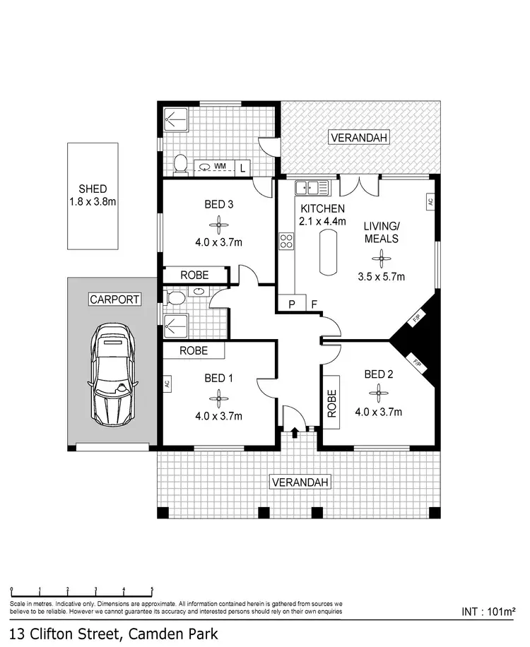 Floorplan of Homely house listing, 13 Clifton Street, Camden Park SA 5038