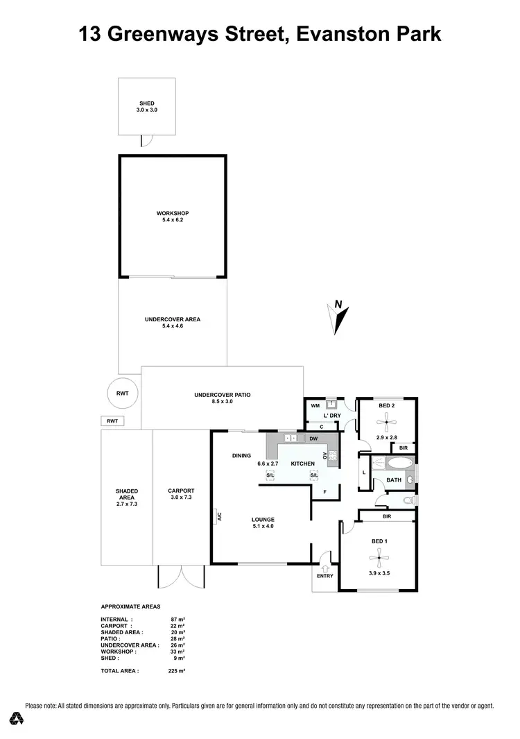 Floorplan of Homely house listing, 13 Greenways Street, Evanston Park SA 5116