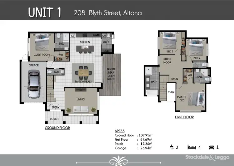 Floorplan of Homely townhouse listing, 208 Blyth Street, Altona VIC 3018