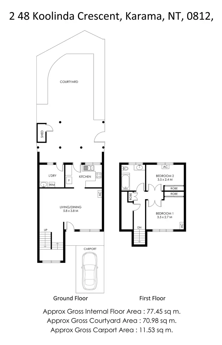 Floorplan of Homely unit listing, 2/48 Koolinda Crescent, Karama NT 812