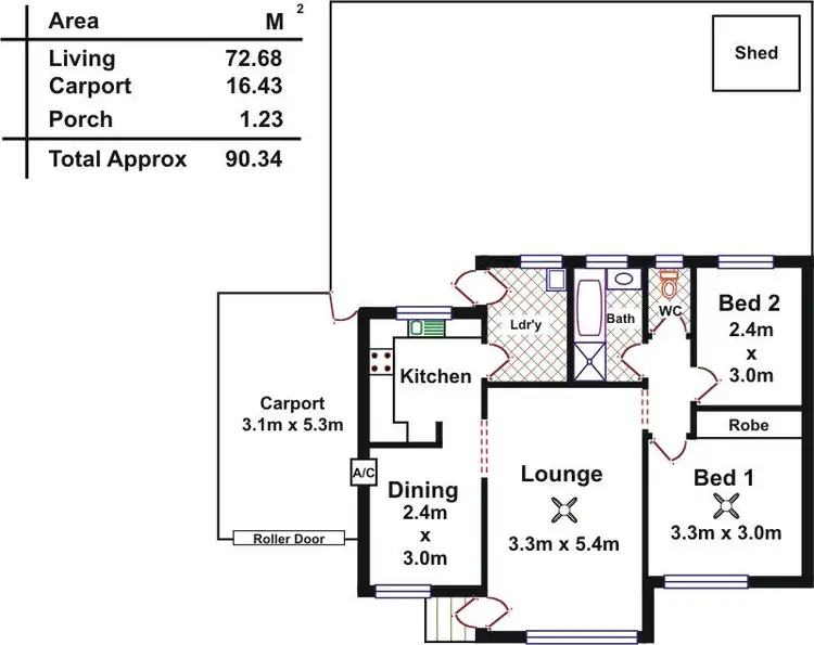 Floorplan of Homely house listing, Unit 1/2 Dean Street, Gawler West SA 5118