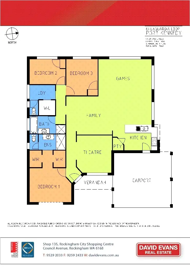 Floorplan of Homely house listing, 61 Laguardia Loop, Port Kennedy WA 6172
