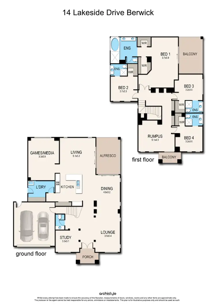 Floorplan of Homely house listing, 14 Lakeside Drive, Berwick VIC 3806
