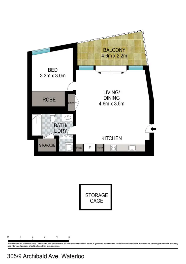 Floorplan of Homely apartment listing, 305/9 Archibald Avenue, Waterloo NSW 2017