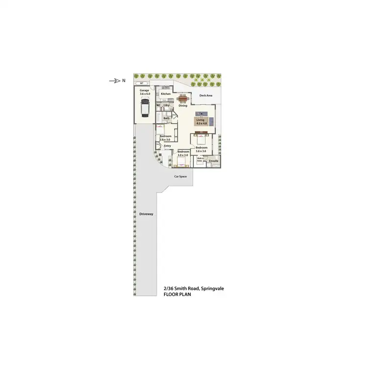 Floorplan of Homely unit listing, 2/36 Smith Road, Springvale VIC 3171