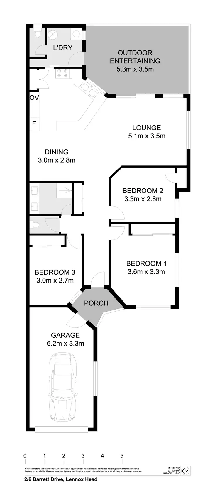 Floorplan of Homely semi-detached listing, 2/6 Barrett Drive, Lennox Head NSW 2478