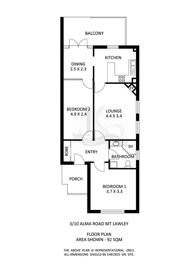 Floorplan of Homely apartment listing, 3/10 Alma Road, Mount Lawley WA 6050
