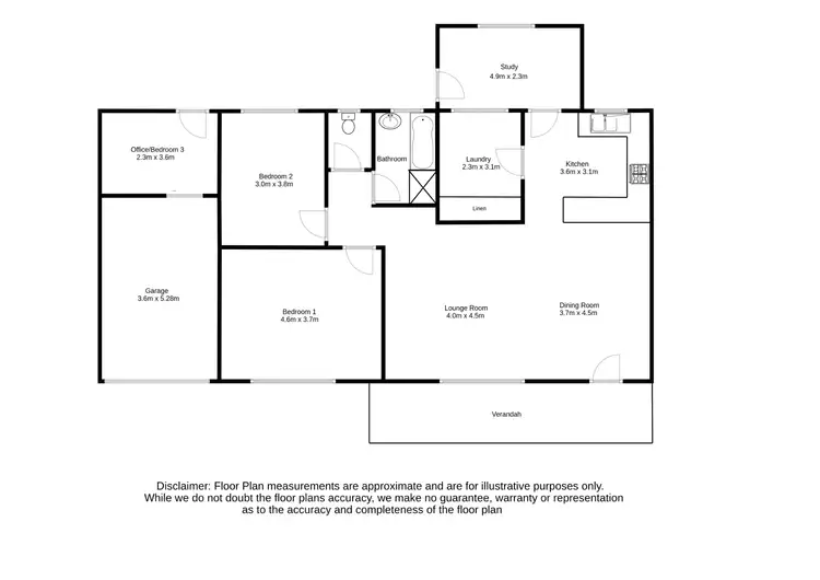 Floorplan of Homely house listing, 3 Woolundry Road, Robe SA 5276